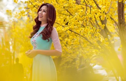 Hoa hậu biển Nguyễn Thị Loan duyên dáng khoe sắc bên mai vàng