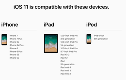 iOS 11 chỉ hỗ trợ các dòng iPhone, iPad mới