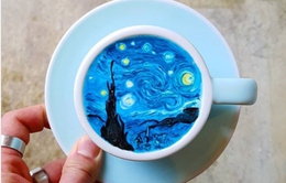 Nổi tiếng Instagram nhờ tài vẽ tranh Van Gogh trên cốc cà phê