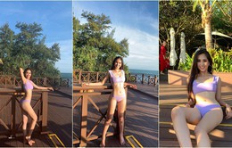 Hoa hậu Tiểu Vy diện bikini khoe cơ bụng săn chắc tại Miss World