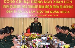 Đại tướng Ngô Xuân Lịch thăm và làm việc tại Bộ tư lệnh Quân khu 4