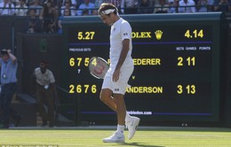 Thua ngược Anderson, Federer dừng bước ở tứ kết Wimbledon 2018