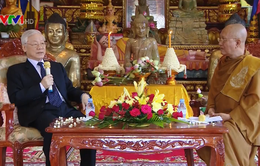 Tổng Bí thư, Chủ tịch nước thăm hai vị Đại Tăng thống của Campuchia