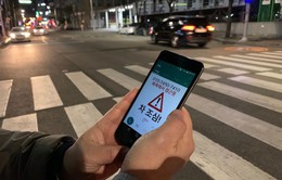 Đèn đường chống tai nạn cho người nghiện điện thoại tại Hàn Quốc