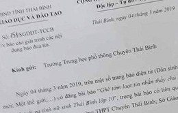 Sở GD&ĐT Thái Bình yêu cầu xác minh vụ thầy giáo nhắn tin 'gạ tình' nữ sinh lớp 10 trường chuyên