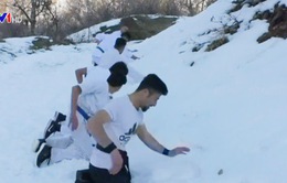 Tập Karate trong băng tuyết