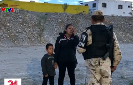 Người mẹ di cư khóc nức nở cầu xin lính Mexico cho vượt biên sang Mỹ