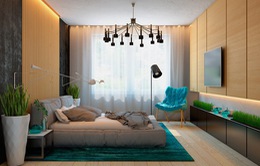 Nội thất căn hộ truyền cảm hứng với trần bê tông và sàn gỗ