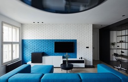 Phòng khách màu xanh giúp tâm trí thư giãn
