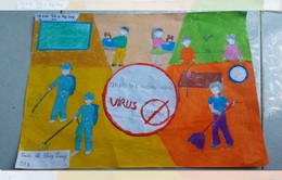 Học sinh nông thôn Cần Thơ vẽ tranh chủ đề phòng chống Covid-19