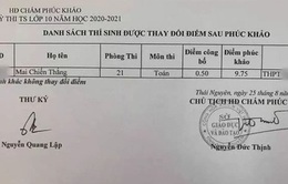 Sau phúc khảo, điểm thi môn Toán của nam sinh Thái Nguyên tăng từ 0,5 lên 9,75