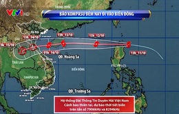 Đêm 11/10, bão Kompasu sẽ vào biển Đông, trở thành bão số 8