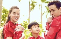 Hà Hồ khoe ảnh Tết siêu đáng yêu của gia đình, Hà Tăng truyền thống với áo dài hồng