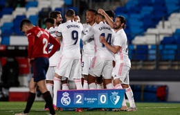 Real Madrid 2-0 Osasuna: Nỗ lực bám đuổi ngôi đầu