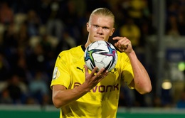 Haaland lập hat-trick, Dortmund thắng đậm tại cúp Quốc gia Đức