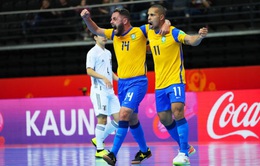 CẬP NHẬT Kết quả, lịch thi đấu và trực tiếp vòng 1/8 FIFA Futsal World Cup Lithuania 2021™: Argentina 6-1 Paraguay, Kazakhstan 7-0 Thái Lan, Brazil 3-2 Nhật Bản