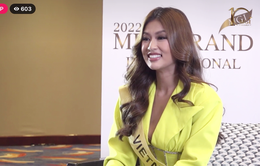 Thiên Ân tự tin thi phỏng vấn kín Miss Grand International 2022