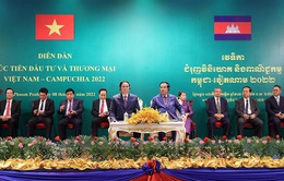 Thủ tướng Phạm Minh Chính cùng Thủ tướng Campuchia Hun Sen dự Diễn đàn xúc tiến đầu tư và thương mại Việt Nam - Campuchia