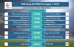 Lịch thi đấu và trực tiếp vòng 1 V.League 2023 trên VTV: Tâm điểm HAGL vs Hồng Lĩnh Hà Tĩnh, Viettel vs CLB Hà Nội