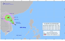 Áp thấp nhiệt đới giật cấp 9 cách quần đảo Hoàng Sa khoảng 200km