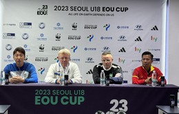 HLV Hoàng Anh Tuấn hi vọng các học trò sẽ tạo bất ngờ tại giải giao hữu quốc tế U18 Seoul Eou Cup 2023