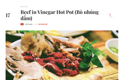 Bò kho và bò nhúng dấm của Việt Nam lọt top Những món ăn về thịt ngon nhất thế giới