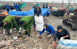Hàng trăm bạn trẻ cùng dọn rác làm sạch bờ biển ở Nam Định