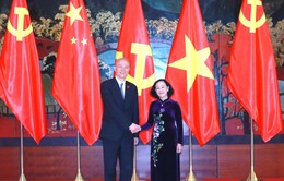 Thường trực Ban Bí thư Trương Thị Mai hội đàm với Ủy viên Thường vụ Bộ Chính trị Đảng Cộng sản Trung Quốc