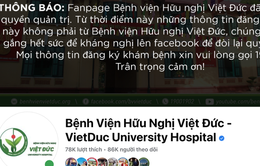 Fanpage Bệnh viện Việt Đức mất quyền quản trị