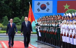 Chủ tịch nước Võ Văn Thưởng chủ trì Lễ đón Tổng thống Hàn Quốc Yoon Suk Yeol