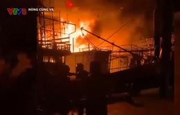 Cháy hàng loạt tàu cá tại Nghệ An