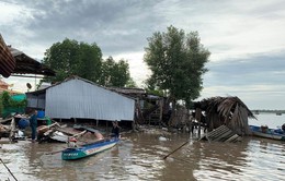 Sạt lở đất ven sông tại Cà Mau, 4 căn nhà thiệt hại hoàn toàn