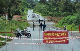 Sụt lún nghiêm trọng đường tránh quốc lộ 20 qua Bảo Lộc