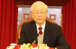 Tổng Bí thư Nguyễn Phú Trọng chúc mừng Chủ tịch Đảng Nhân dân Campuchia Hunsen