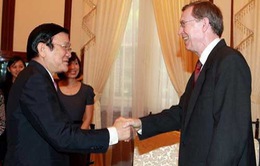 Chủ tịch nước Trương Tấn Sang tiếp Đại sứ Na Uy chào từ biệt 