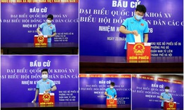 ẢNH: ĐT Việt Nam và ĐT U22 Việt Nam bỏ phiếu bầu ĐBQH khóa XV và đại biểu HĐND các cấp nhiệm kỳ 2021-2026