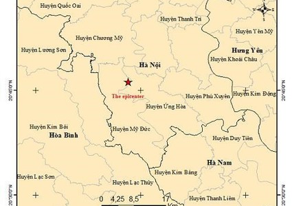 Magnitude 4.0 earthquake reported in Hanoi's outlying district