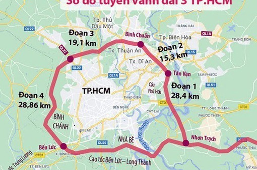 Đường Vành đai 3 TP Hồ Chí Minh khởi công vào tháng 6/2023
