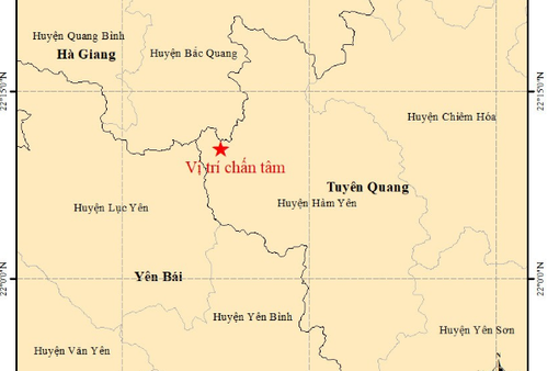 Động đất độ lớn 4.0 tại Tuyên Quang