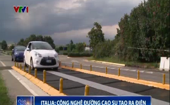 Độc đáo công nghệ đường cao su tạo ra điện tại Italy