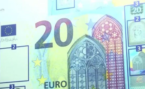ECB chính thức lưu hành đồng 20 Euro độ bảo mật cao