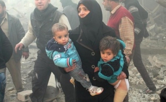 6 em nhỏ thiệt mạng do bom thùng ném xuống Aleppo (Syria)
