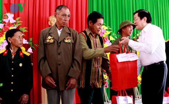 Chủ tịch nước Trương Tấn Sang thăm và làm việc tại tỉnh Đắk Nông