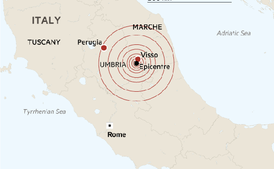 Hai trận động đất mạnh liên tiếp tại Italy