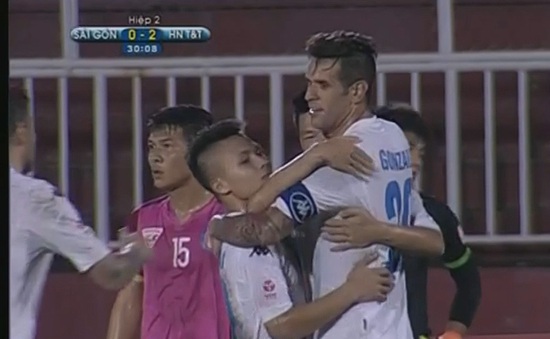 VIDEO: CLB Sài Gòn 0-3 Hà Nội T&T: Gonzalo lập cú đúp, Hà Nội T&T lên ngôi đầu