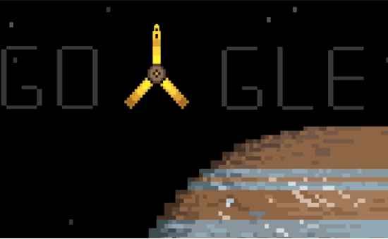 Google thay doodle ăn mừng Juno đi vào quỹ đạo sao Mộc
