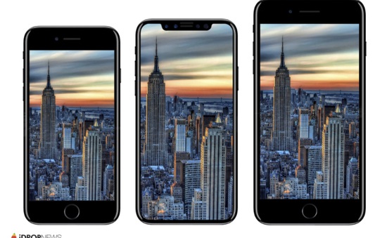 iPhone 8 lộ thiết kế mặt trước: Không viền màn hình, không phím Home