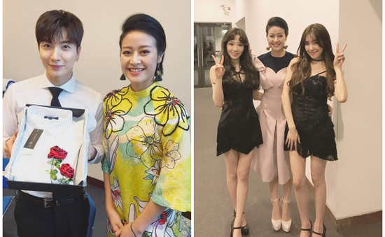 MC Phí Linh khiến fan Kpop ghen tị vì tặng quà cho Leeteuk, chụp ảnh cùng SNSD