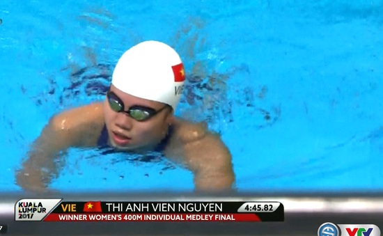 VIDEO SEA Games 29: Ánh Viên giành HCV bơi 400m hỗn hợp cá nhân nữ