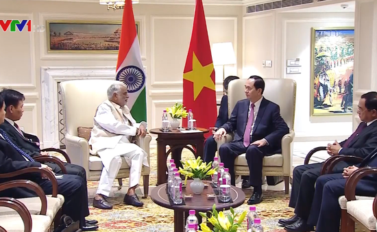 Chủ tịch nước Trần Đại Quang tiếp Chủ tịch Nhóm Nghị sĩ Hữu nghị Việt - Ấn